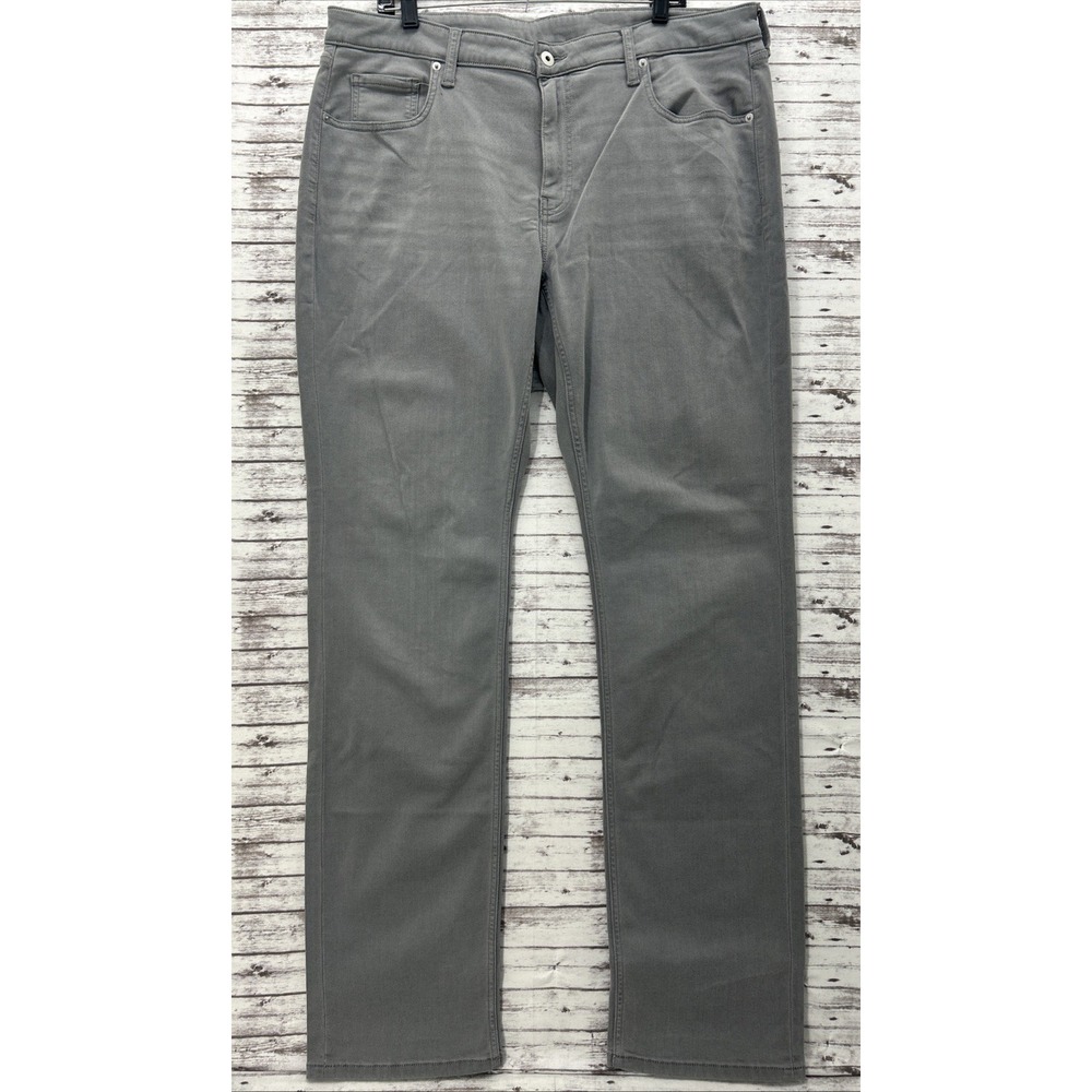 True Classic Jeans Denim Pants Mens 38X36 Stretch Straight Fit 5 Pocket Gray EUC